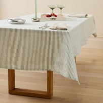 Seville Seagrass Stripe Linen Tablecloth