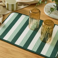 Harper Spinach Stripe Reversible Drying Mat