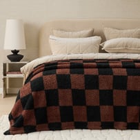 Cloud Chocolate Checkerboard Blanket