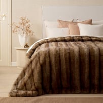 Lucerne Mocha Recycled Fur Blanket