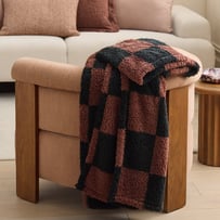 Cloud Chocolate Checkboard Throw