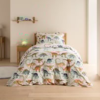 Dinosaur Friends Green Flannelette Quilt Cover Set