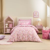 Heirloom Ellie Pink Quilted Quilt Cover Set