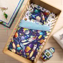 Fleur Harris Out Of This World Navy Cot Quilt Cover Set 