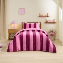 Sinclair Velvet Quilt Berry Stripe Cover Set