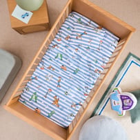 Disney Pixar Toy Story Kindness Club Blue Stripe Cot Sheet Set