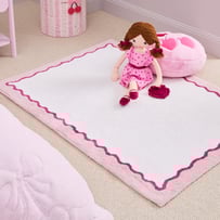  Pink & Burgundy Wavey Rug