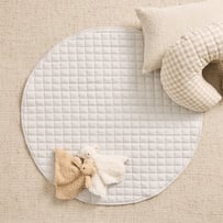 Organic Cotton Grey Stripe Jersey Baby Play Mat