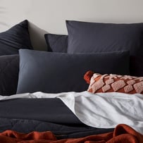 Stonewashed Cotton Charcoal Pillowcase
