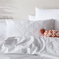 Stonewashed Cotton White Quilted Pillowcase