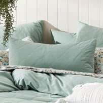 Stonewashed Cotton Gum Leaf Quilted Pillowcase  