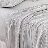 Stonewashed Printed Cotton Navy Stripe Sheet Separates