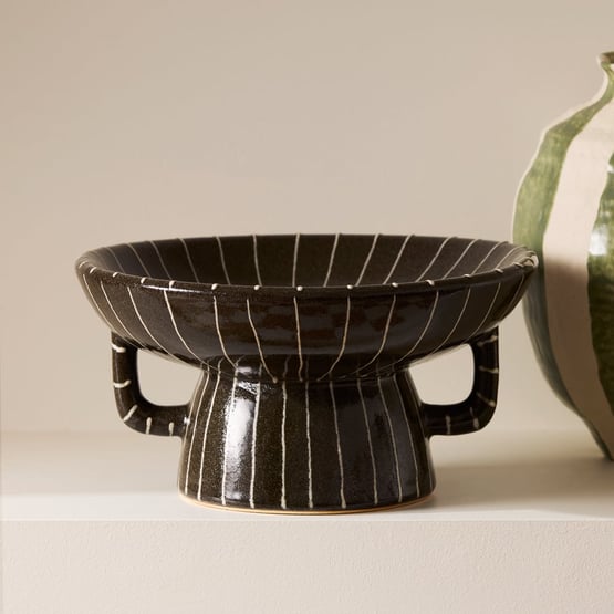 Paloma White & Black Footed Bowl