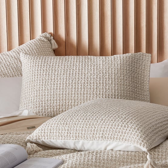 Ren Waffle Oatmeal Quilt Cover Separates