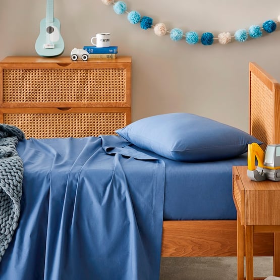 Dreamy Cotton Midnight Blue Sheet Set