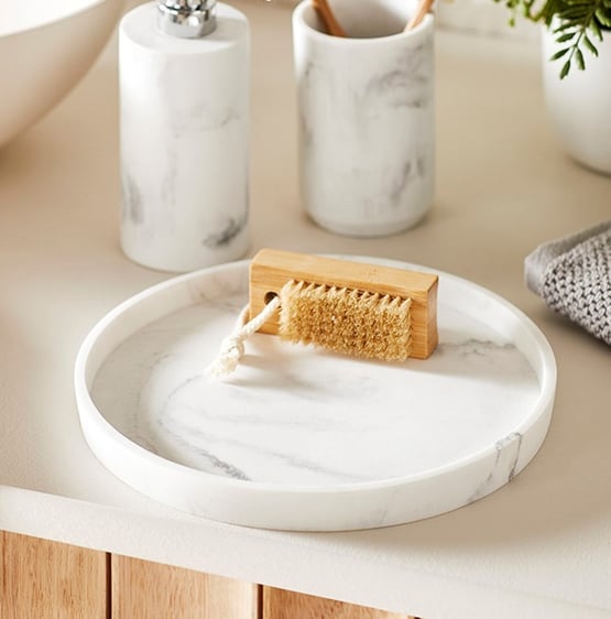 Milan White Round Tray