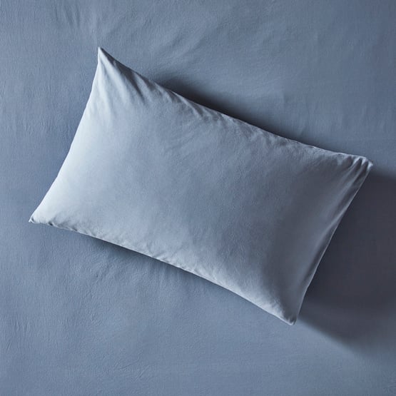 Stonewashed Cotton Storm Blue Pillowcases