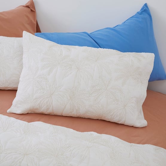 Coconut Palm Natural Quilted Quilt Cover Separates