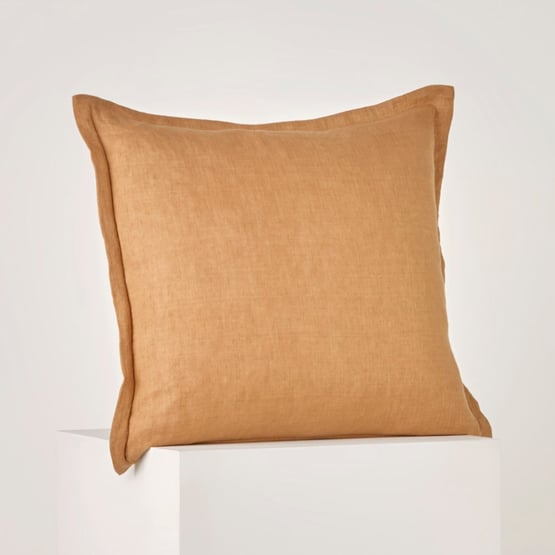 Jamie Linen Tobacco Cotton Cushion