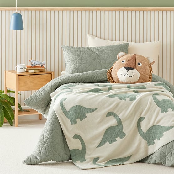 Cuddlesome Dino Dance Natural Throw