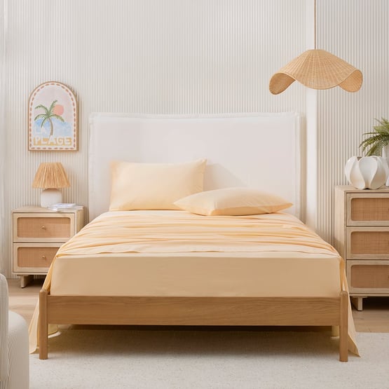 Stonewashed Cotton Butter Sheet Set