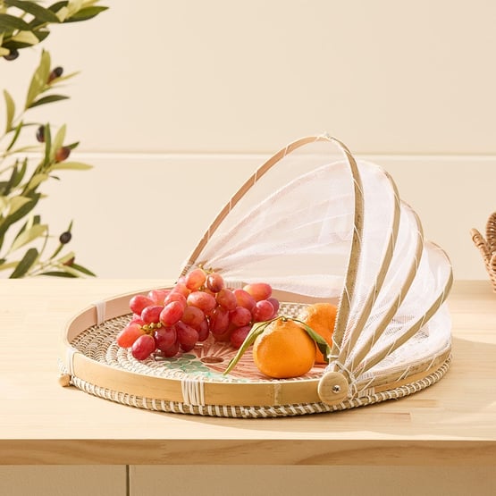 Aparri Outdoor Plain White & Natural Food Cover 