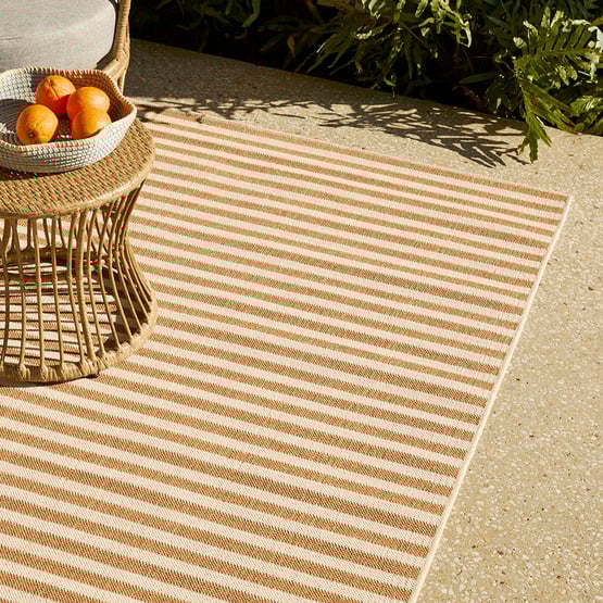 Soho Sand & Ivory Stripe Indoor & Outdoor Rug