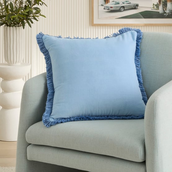 Mirri Chambray Blue Velvet Cushion