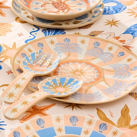 La Sirena Palms Melamine Round Platter