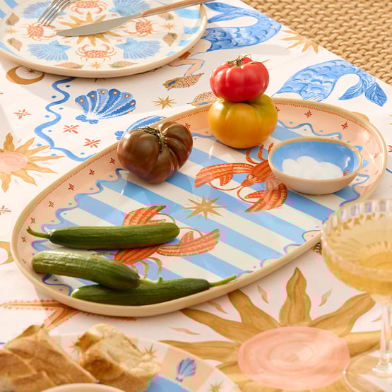 La Sirena Lobster Melamine Oval Tray