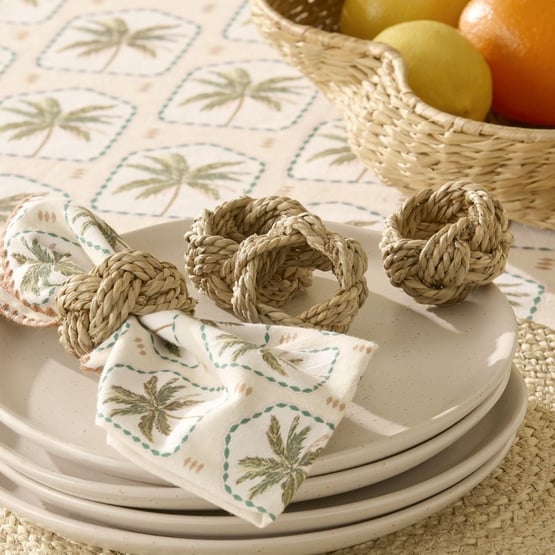 Seagrass Knot Natural Napkin Ring Pack of 4