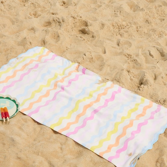 Wavey Stripe Printed Beach Towel