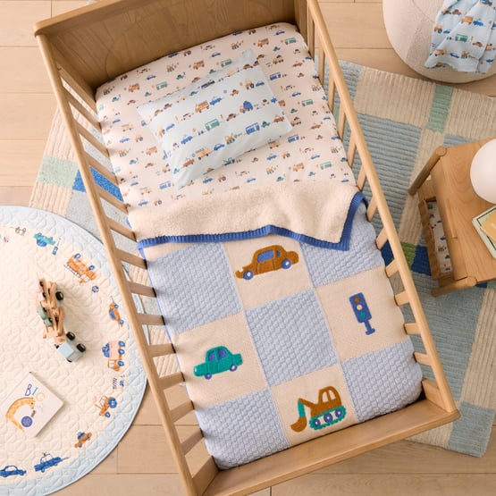 Classic Stop Go Sherpa Baby Blanket