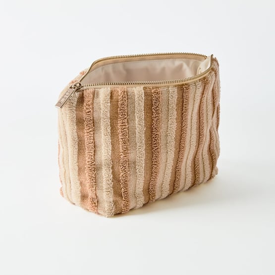 Greenwich Natural Stripe Cosmetic Bag