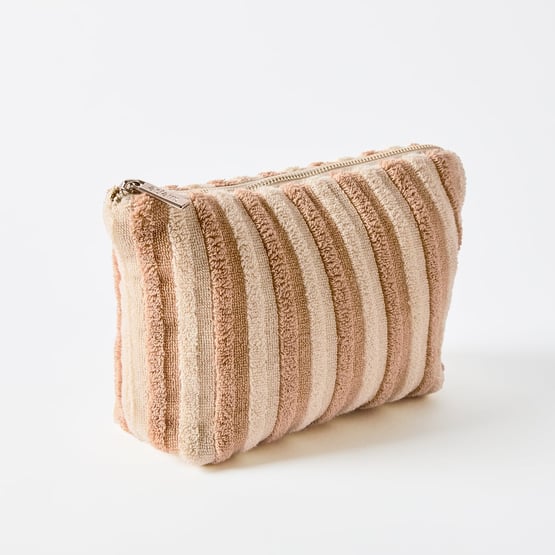 Greenwich Natural Stripe Cosmetic Bag