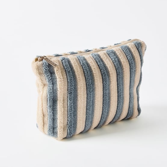 Greenwich Sea Blue Stripe Cosmetic Bag