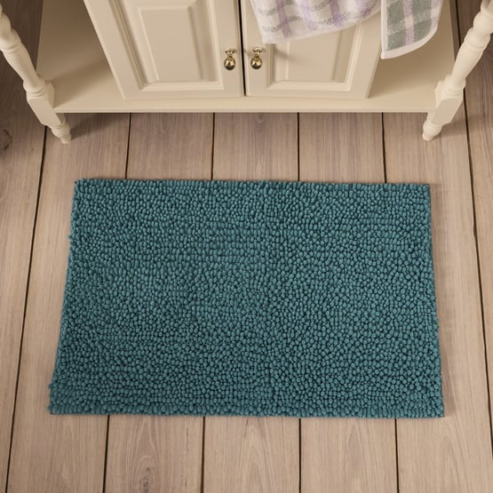 Microplush Teal Bobble Bath Mat