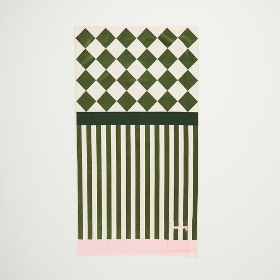 Apollo Pink Luxe Velour Pocket Beach Towel