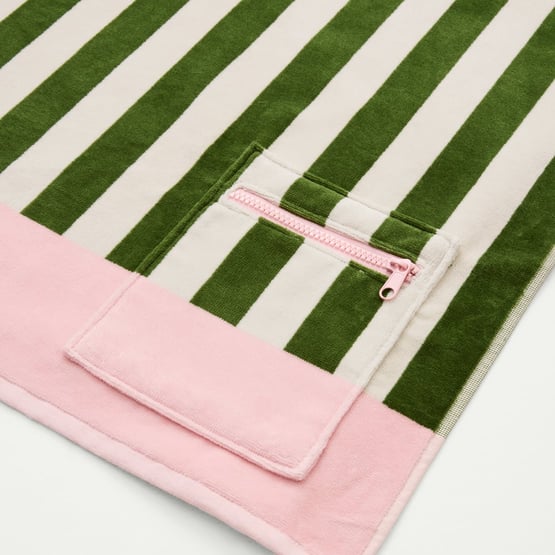 Apollo Pink Luxe Velour Pocket Beach Towel
