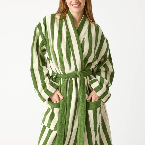 Whitehaven Green Terry Textured Beach Robe