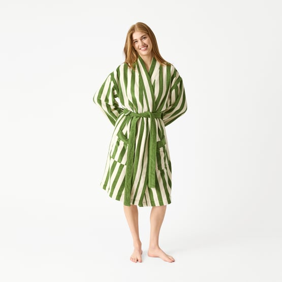 Whitehaven Green Terry Textured Beach Robe