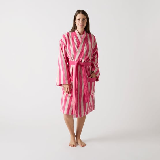 Whitehaven Pink Terry Textured Beach Robe