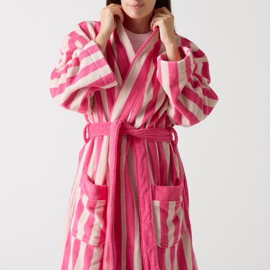 Whitehaven Pink Terry Textured Beach Robe