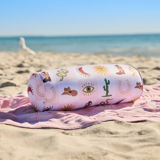 Coastal Cowgirl Cylinder Beach Pillow