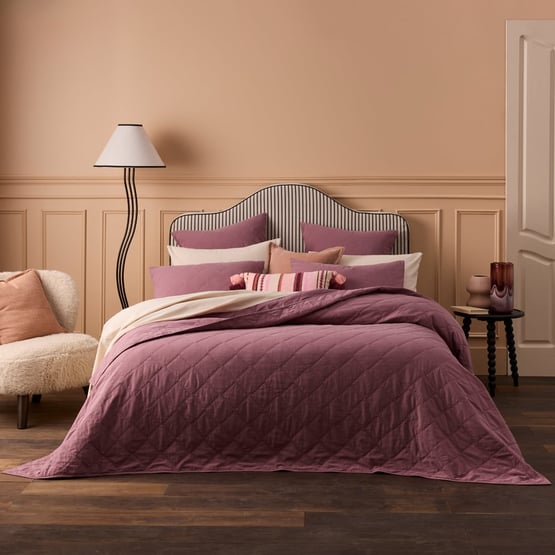 Stonewashed Cotton Mulberry Quilted Coverlet Separates