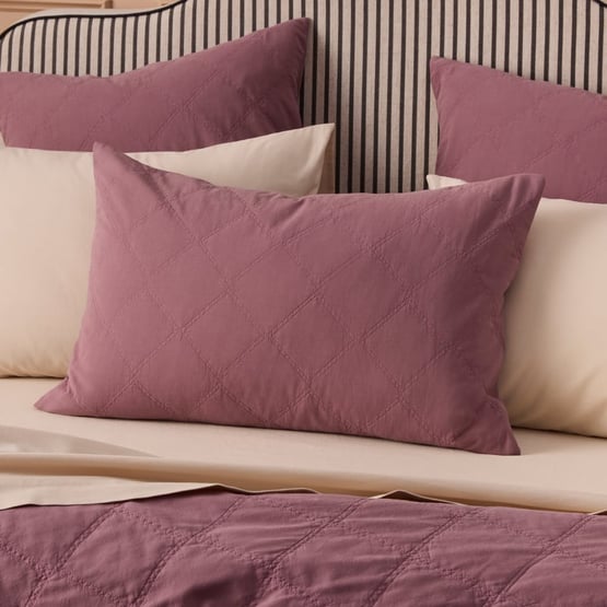 Stonewashed Cotton Mulberry Quilted Pillowcases