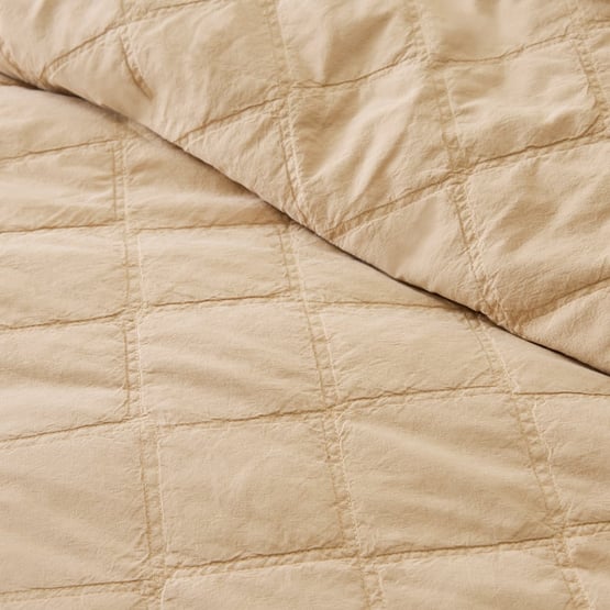 Stonewashed Cotton Sesame Quilted Coverlet Separates
