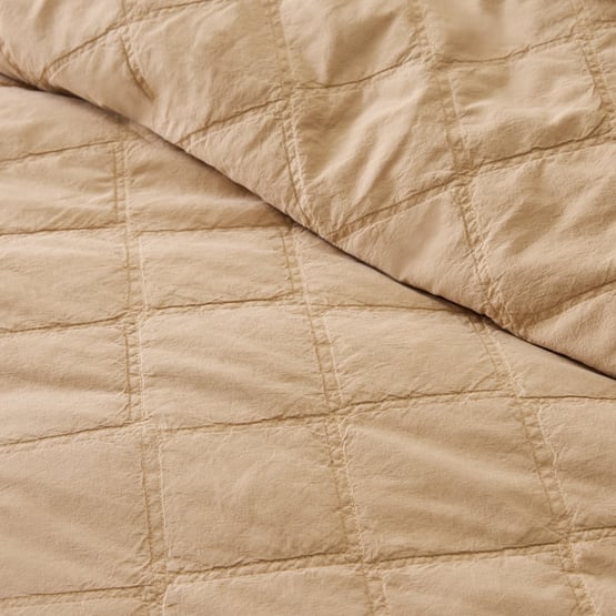 Stonewashed Cotton Sesame Quilted Coverlet Separates