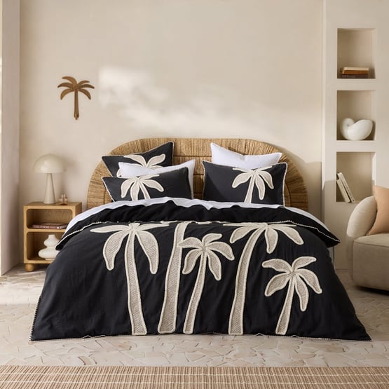 Tahiti Black Tufted Quilt Cover Separates