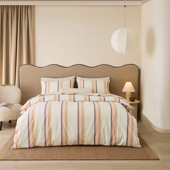 Zara Rose Stripe Flannel Quilt Cover Set